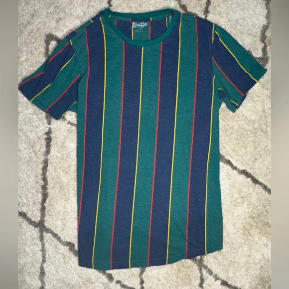 Vintage Brooklyn Clothing Striped Tee Size Medium Unisex - Picture 1 of 6